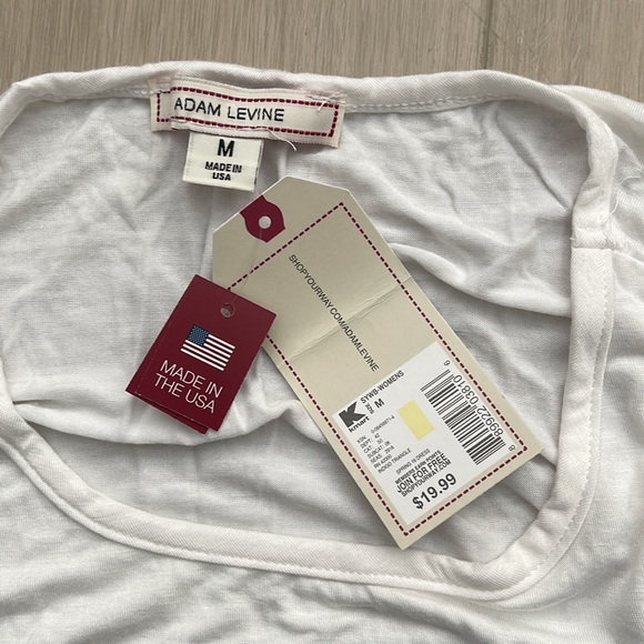 Blue / White Adam Levine  M short sleeve dress Hi low hem Made in USA - Picture 3 of 7